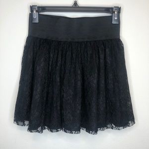 Black Lace Mini Skirt